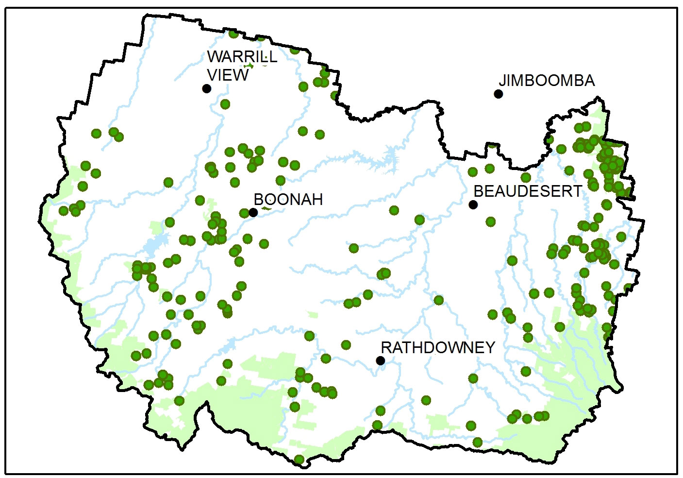 Land for Wildlife Map Scenic Rim Hotspots