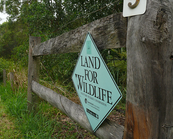 Land for Wildlife Signage on members property
