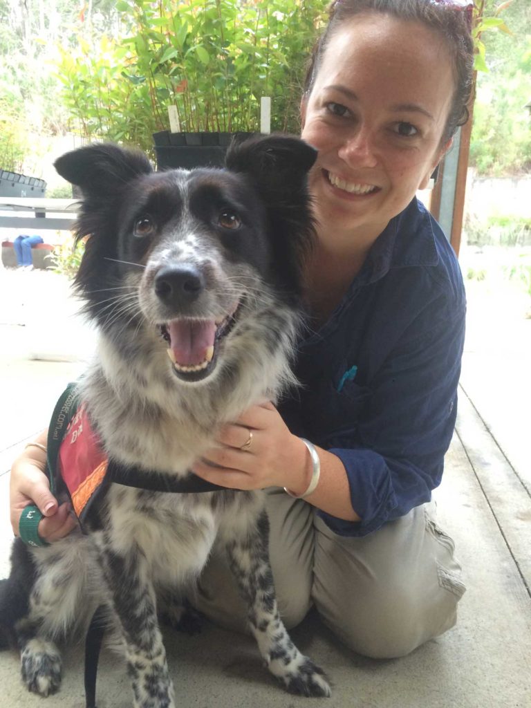 An image of Author Danielle Crawford with Maya at a Koala Conservation Workshop for Sunshine Coast Council Land for Wildlife members.
